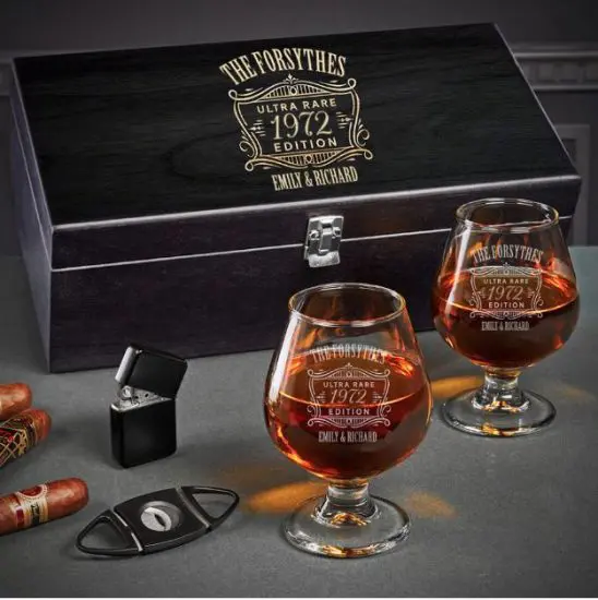 Personalized Cognac Snifter Box Set