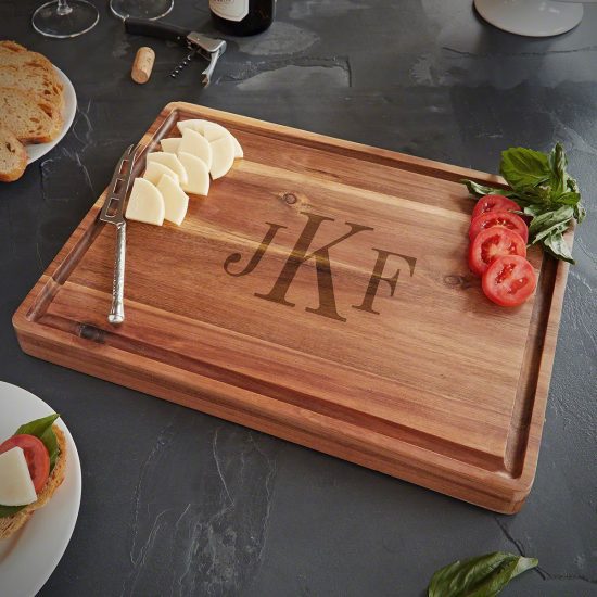 Practical 50th Wedding Anniversary Gifts is a Monogrammed Cutting Board