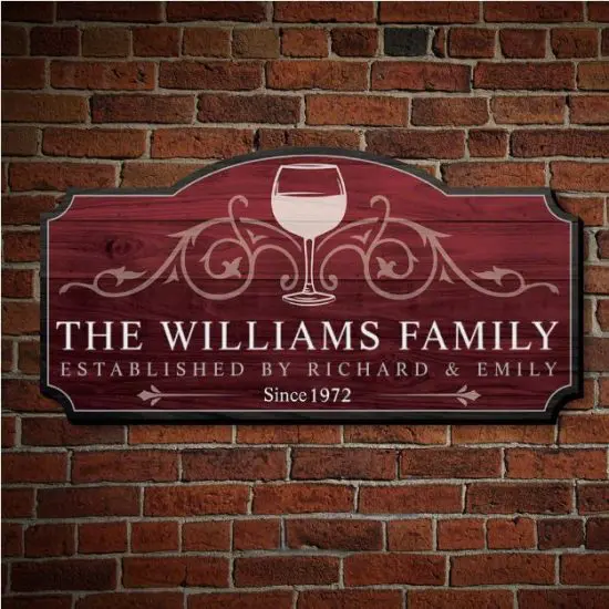 Custom Wood Wine Family Sign