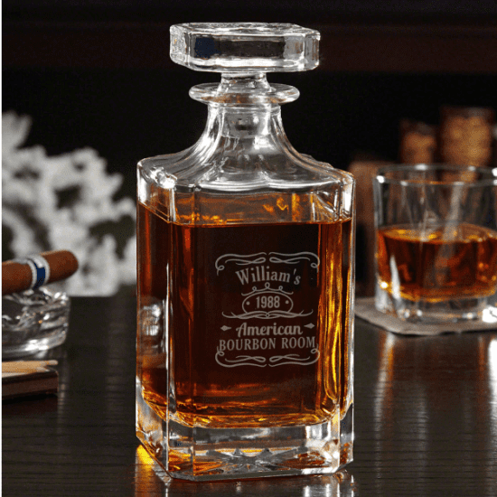 Personalized Bourbon Label Decanter