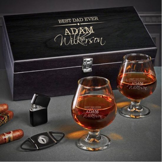 Personalized Cognac Gift Set Last Minute Gifts for Dad