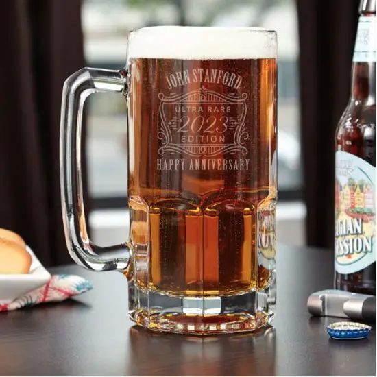 Personalized Giant Beer Mug for Anniversary