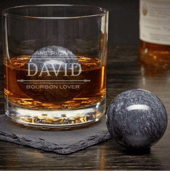 Custom Rocks Glass with Bourbon Sphere
