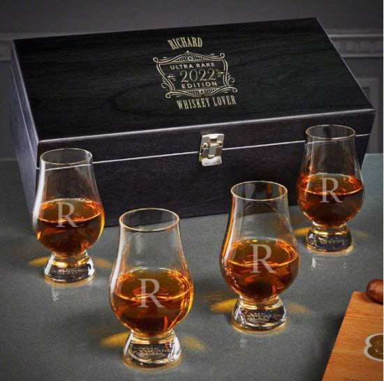 Personalized Glencairn Whiskey Tasting Set of Housewarming Gifts