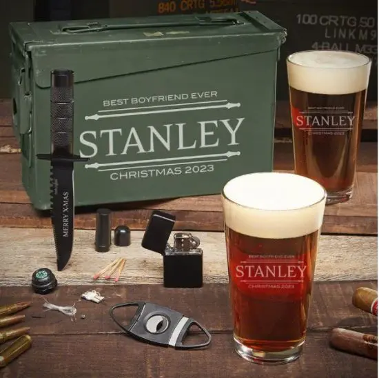 Ammo Can Beer Gift Set of Personalized Christmas Gifts for Boyfriend