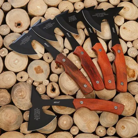 Five Groomsmen Hatchets as Groomsmen Gifts for Wedding Party Gifts