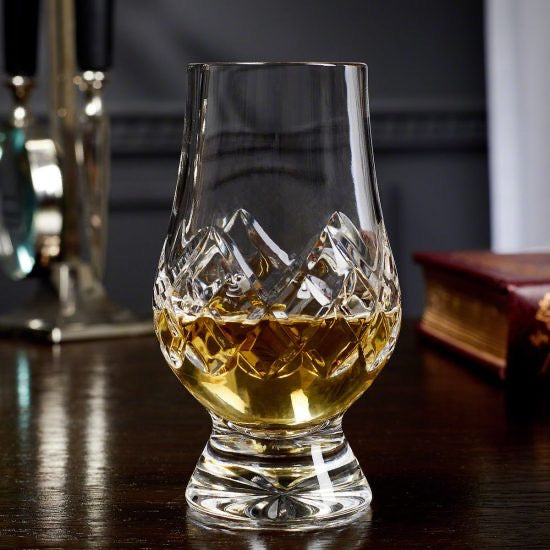 Cut crystal glass of the Glencairn design