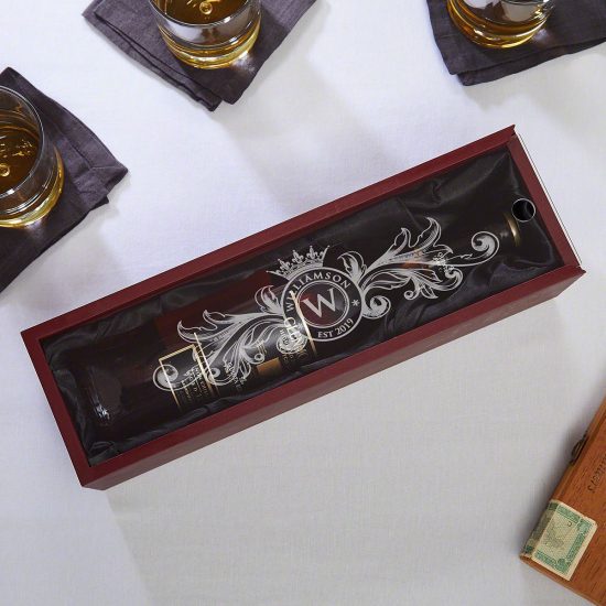 Personalized Clear Lid Wine Box is an Anniversary Gift for Men