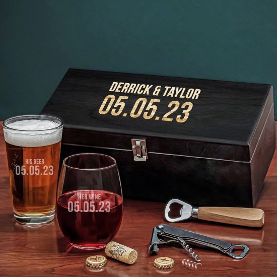 Personalized Beer and Wine Gift Set