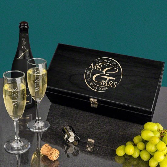 Custom Champagne Parents of the Groom Gift Set