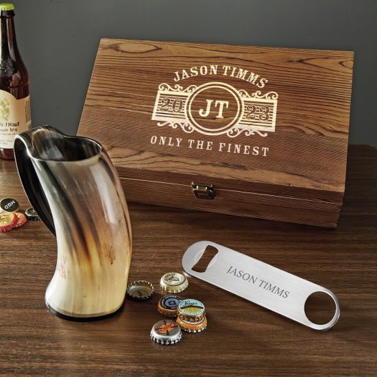 Custom Ale Horn Beer Mug Box Set