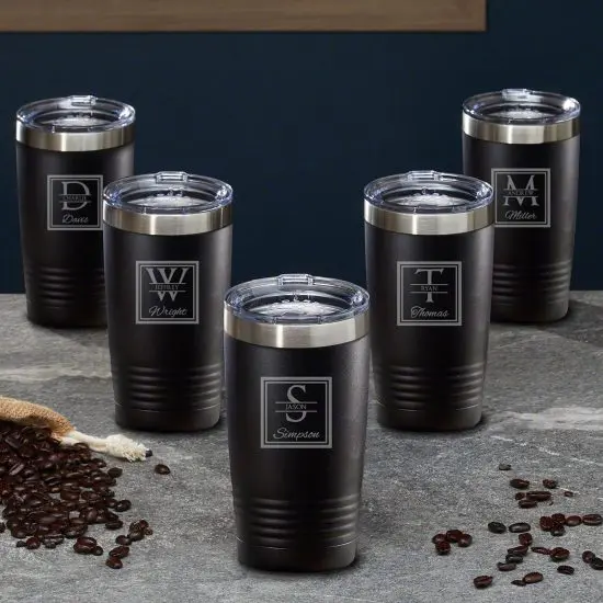 Five Customized Coffee Tumblers