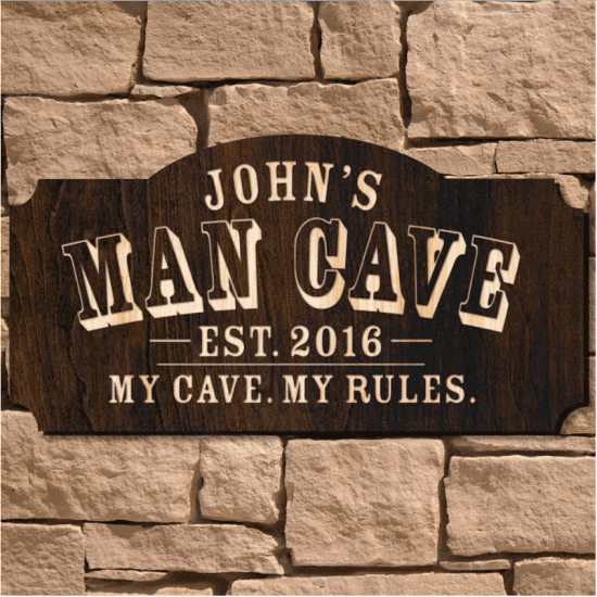 Rustic Wooden Man Cave Sign