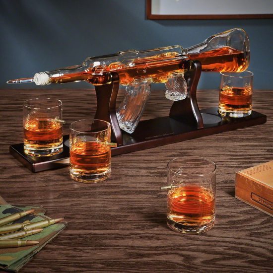 Gun Decanter Set of Unique 30th Birthday Gifts for Him