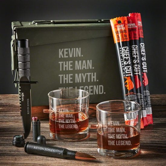 Custom Whiskey Ammo Can Set of Wedding Gifts for Men