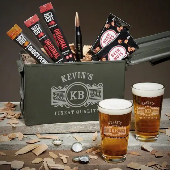 Engraved Beer Ammo Can Gift Set for Men