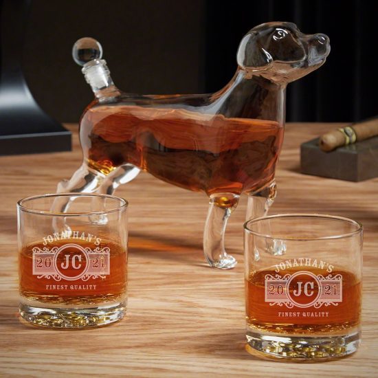 Custom Dog Decanter Set is a Unique Country Wedding Gift
