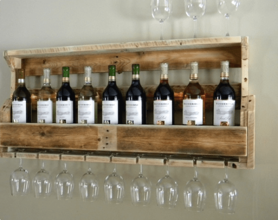 Pallet Wine Rack Home Bar Decor