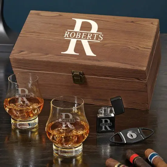 Custom Bourbon and Cigar Gift Box