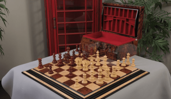 Carved Wooden Chess Set Christmas Gift for Dad