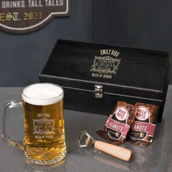 Personalized beer mug best man gift set