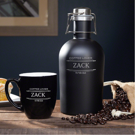 Engraved Coffee Carafe Set with Mug