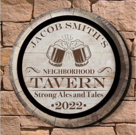 Custom Tavern Sign Gifts for 50 Year Old Man