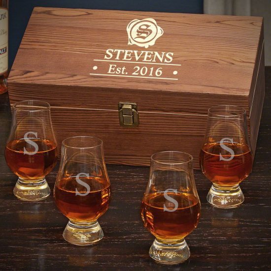 Glencairn Glasses and Box for his 40th