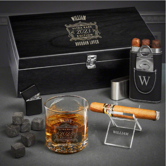 Cigar and Bourbon Gifts for Men Box Set