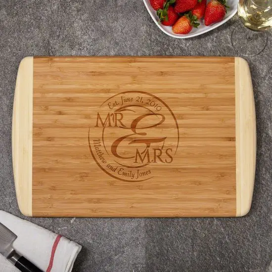Bamboo Cutting Board Anniversary Gift for Parents