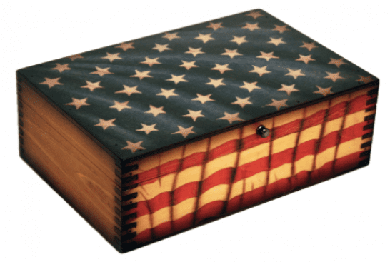 Relic Wood United States Flag Keepsake Box