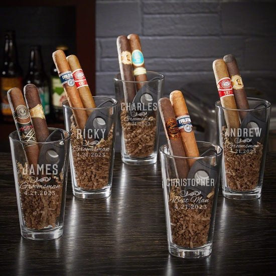 Personalized Pint Glasses with the Best Cigar Accessories