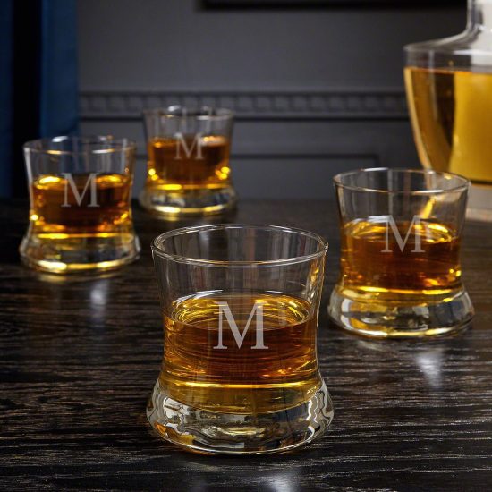 Set of Unique Personalized Bourbon Glasses