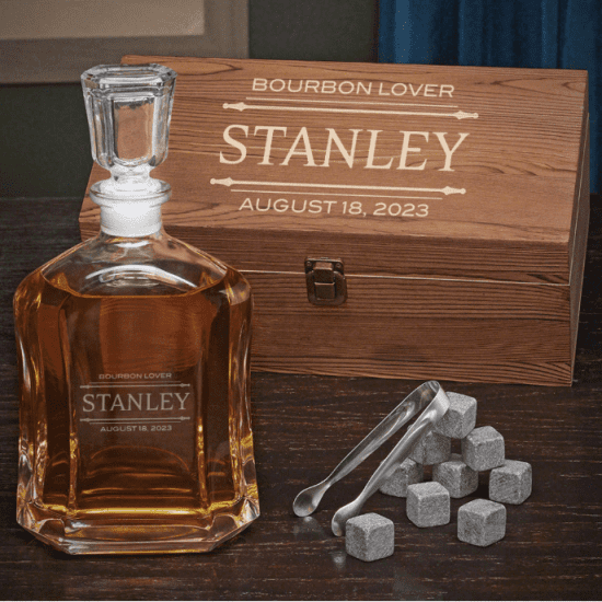 Bourbon Decanter and Stone Set