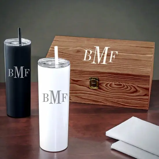 Monogrammed Tumbler Set of Couple Gift Ideas for Him