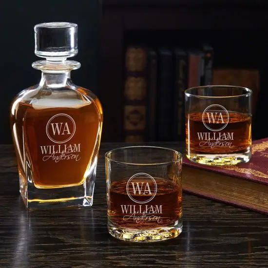 Engraved Decanter Set of Couple Gifts for Him