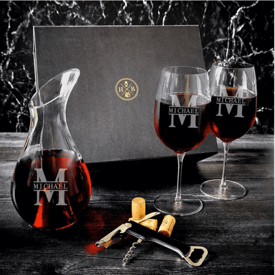 Personalized Wine Decanter Box Set