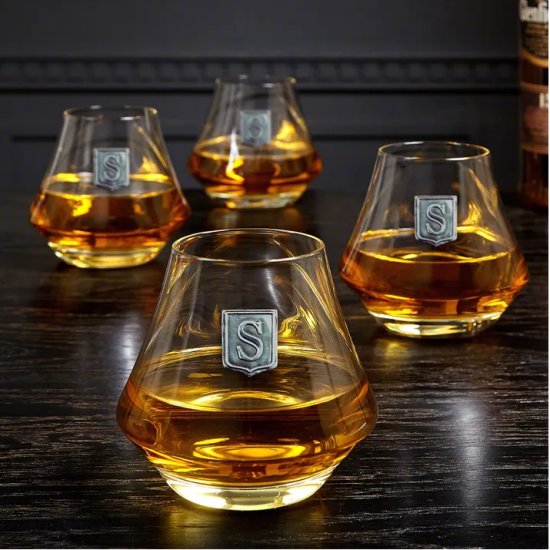 Crested Whiskey Tasting Glasses for Couples