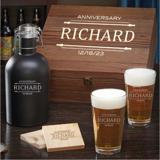 Growler and Pint Glass Box Set