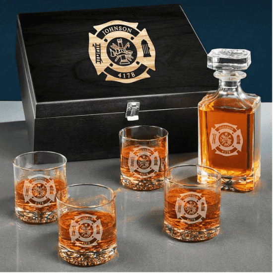 Decanter Gift Set for Firefighters