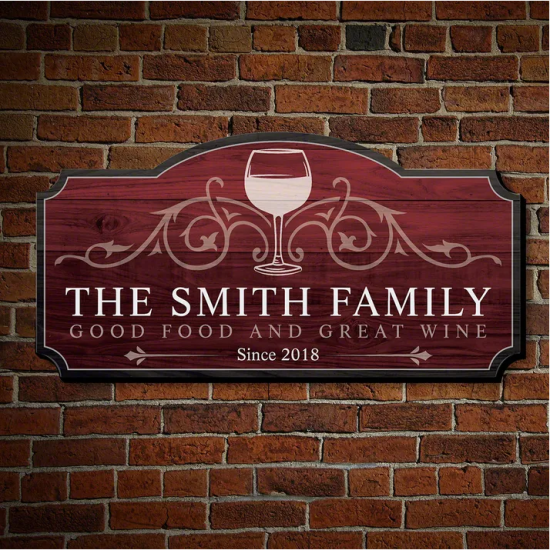 Personalized Wine and Family Sign