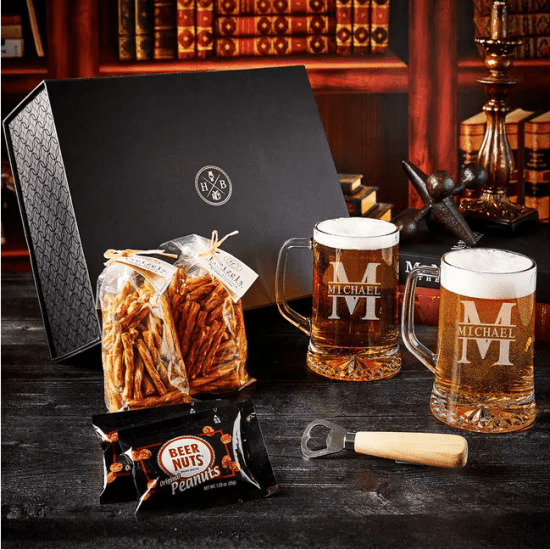 Luxury Beer Mug and Snack Box Set