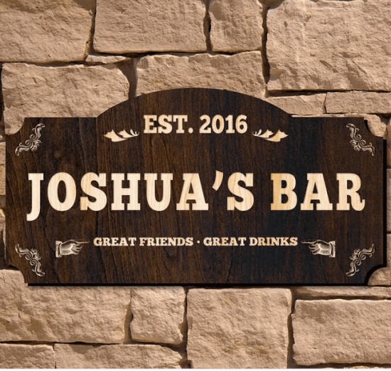 Personalized Home Bar Sign Anniversary Gift for Boyfriend