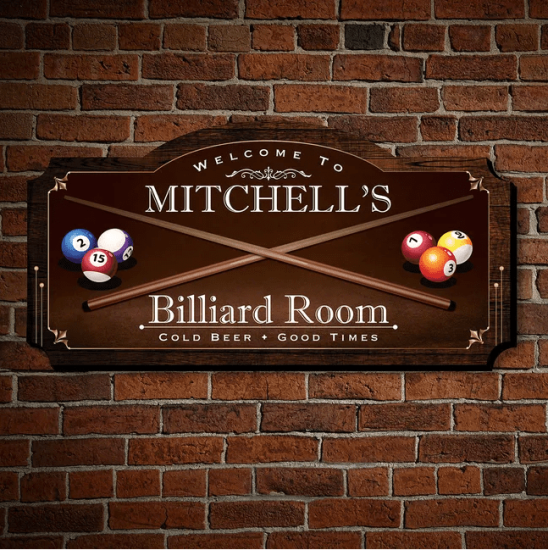 Personalized Billiard Sign for Boyfriend