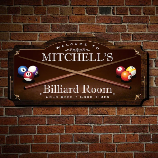 Personalized Billiard Sign for Boyfriend