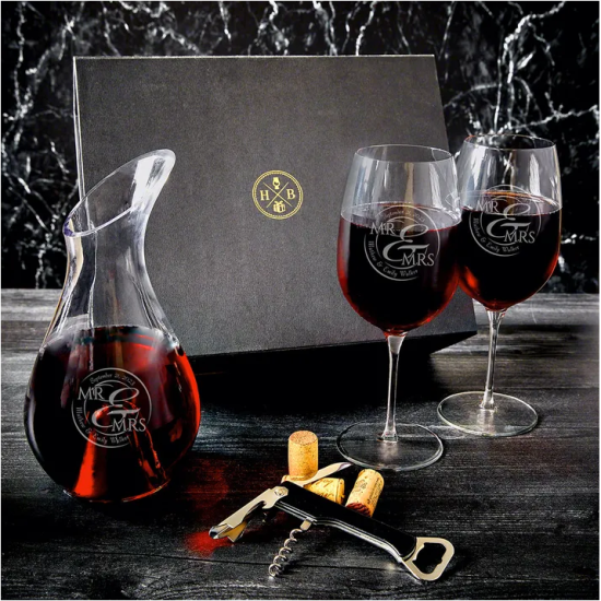 Luxury Wine Gift Set of Christmas Gifts for Newlyweds