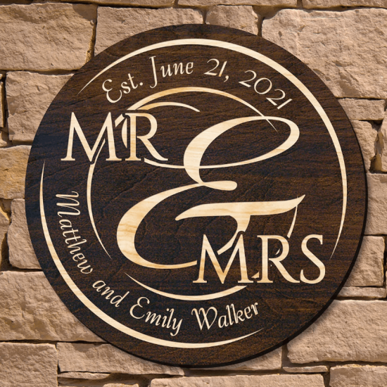Engraved Couples Anniversary Sign