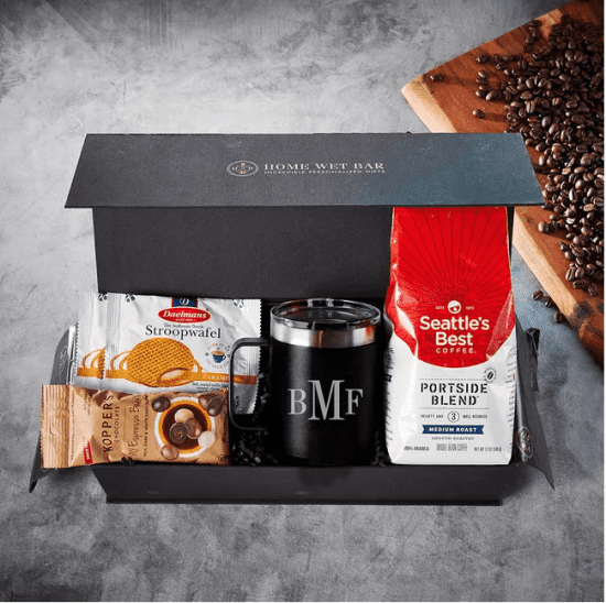 Monogrammed Coffee Best Man Gift Box