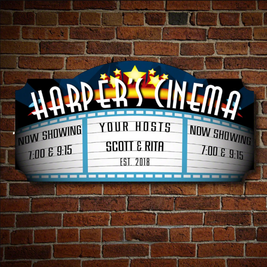 Custom Home Theater Sign Anniversary Gift