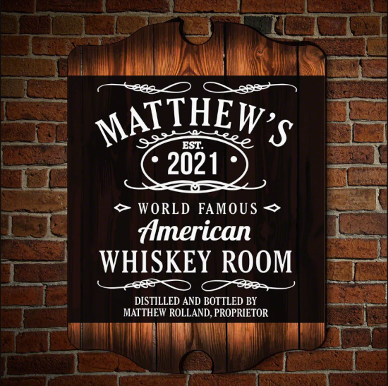 Whiskey Label Sign